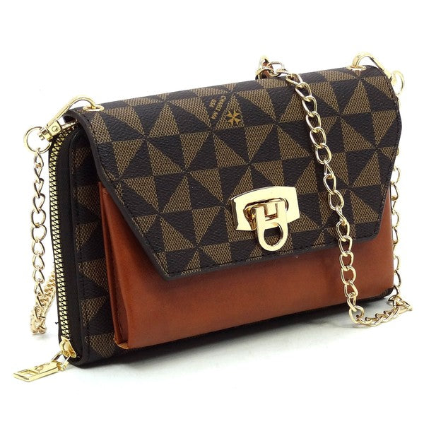 Monogram Zip Around Crossbody Clutch Wallet