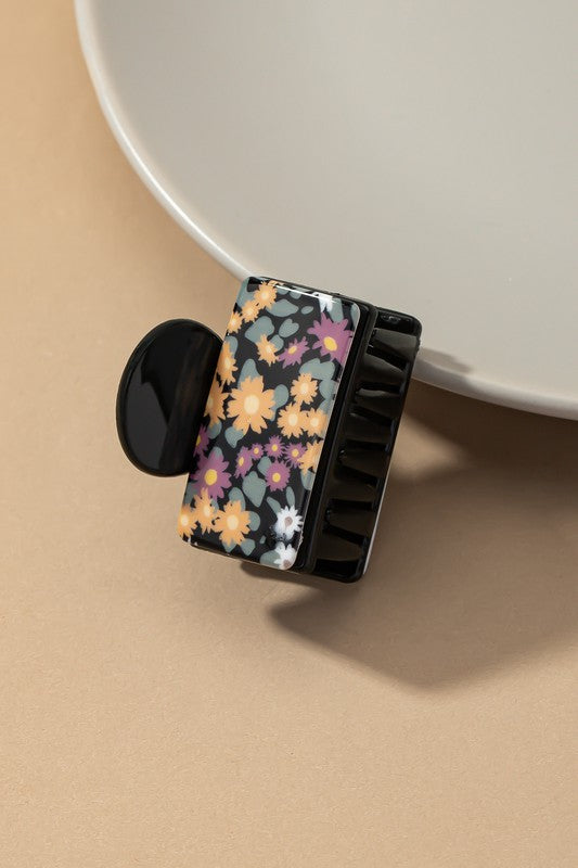 Acetate pattern printed hair claw clip