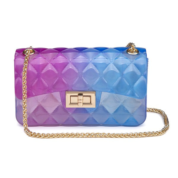 Quilt Embossed Multi Color Jelly Shoulder Bag