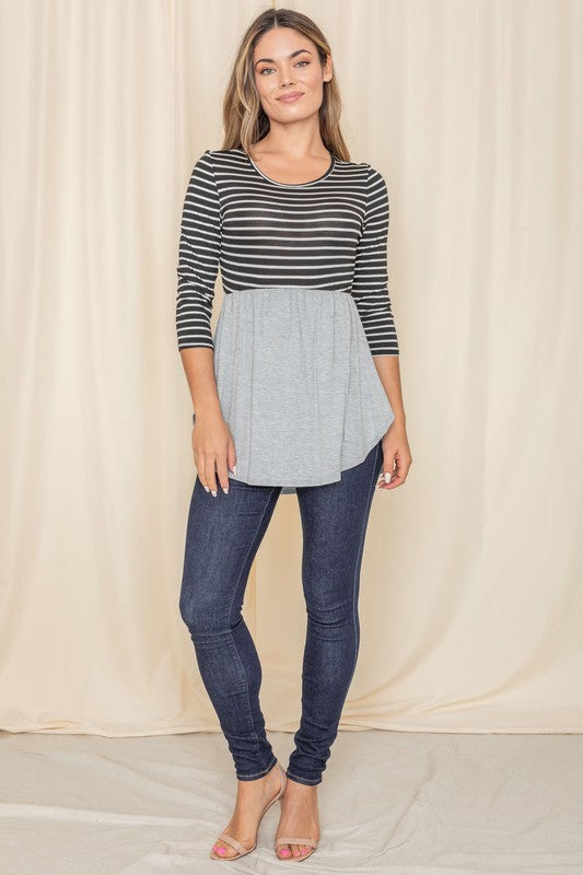 Stripe Babydoll Tunic