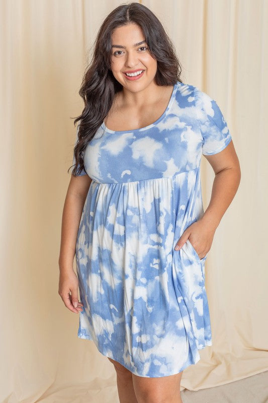 Plus Cloud Tie Dye Midi Dress