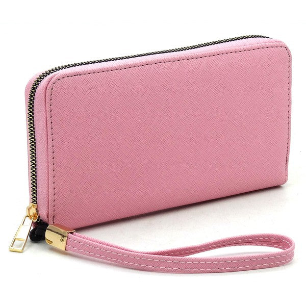 Saffiano Zip Around Wallet Wristlet