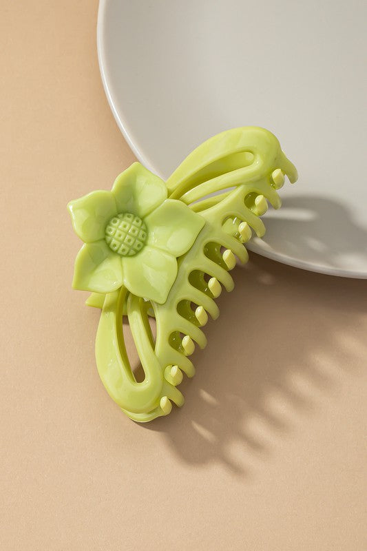 Large hair Claw clip with flower handle