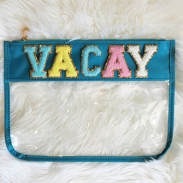 Varsity Letter Clear Pouch Travel Organizer