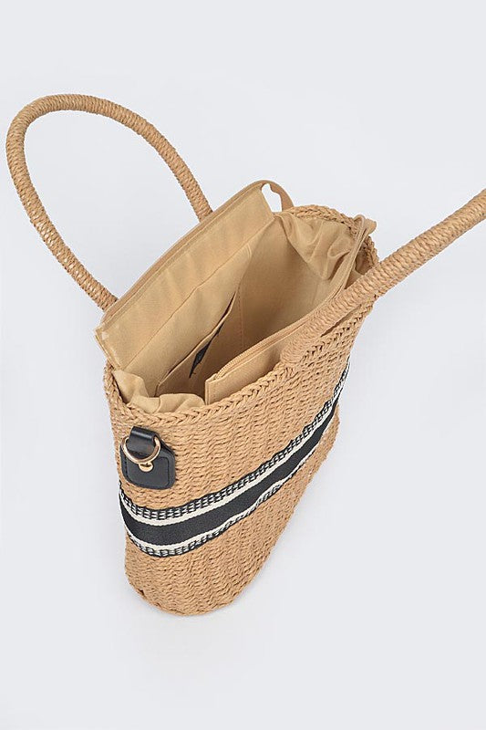 Straw Convertible Basket Tote