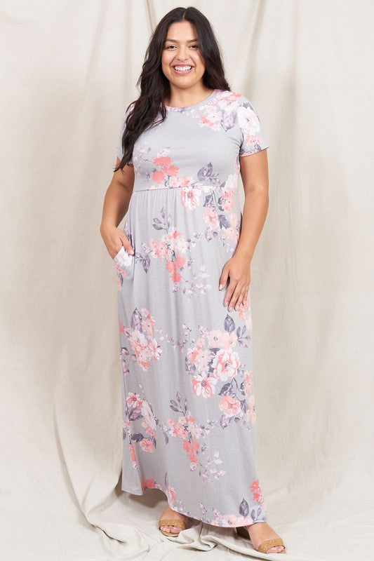 Vintage Floral Maxi Dress With Pockets