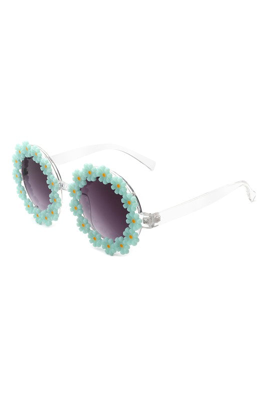 Round Daisy Flower Shape Circle Floral Sunglasses