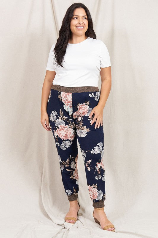 Plus Rose Print Jogger