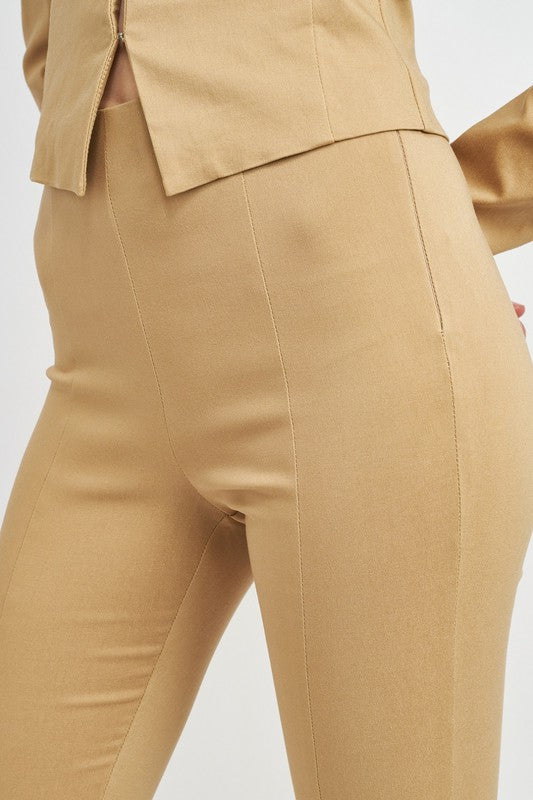 HIGH WAIST PANTS WITH FRONT SLITS