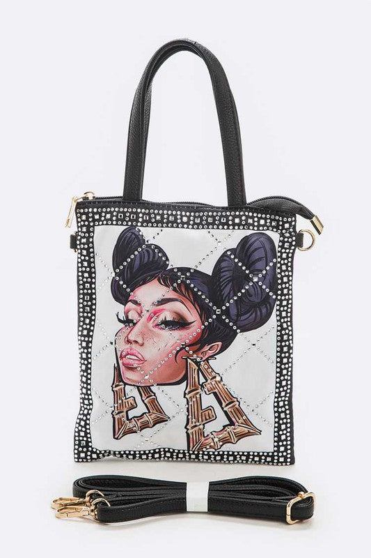 Crystal Embellished Cool Girl Convertible Bag