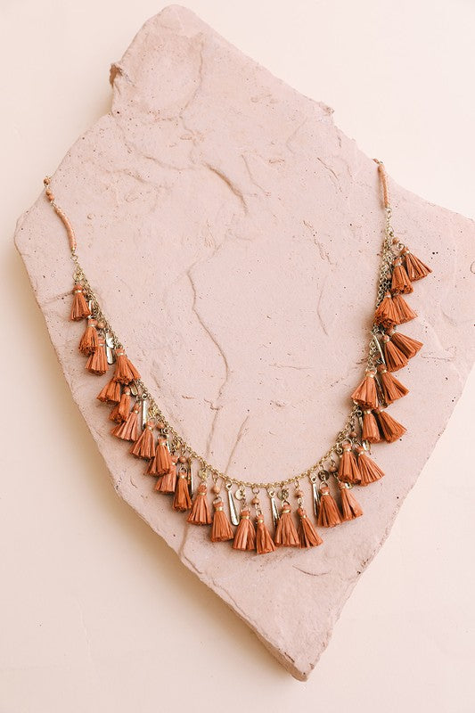 Solid Tassel Chain Fashion Necklace