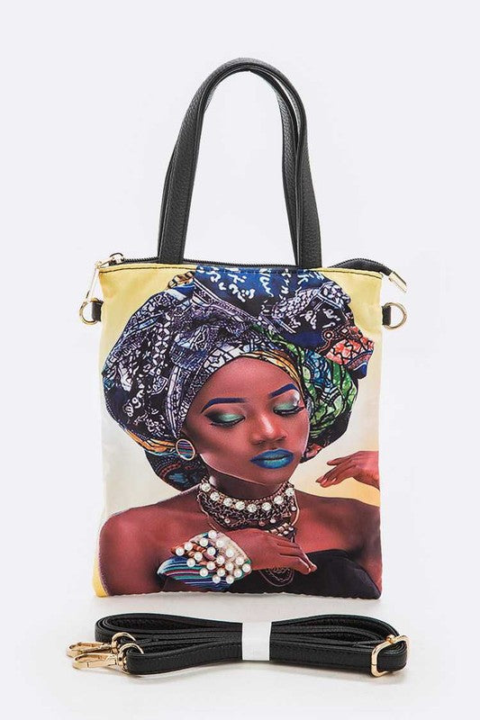 Ankara Turban Girl Embellished Bag