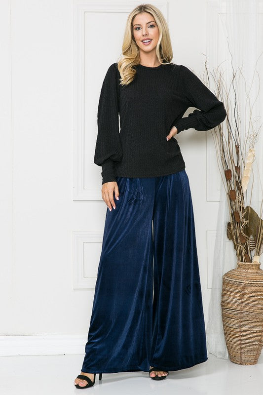 Velvet Wide Leg Pants