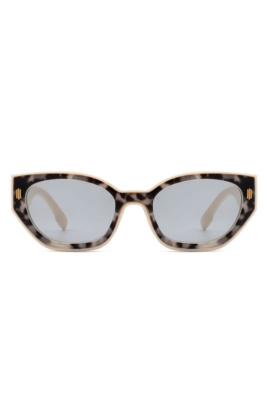 Geometric Retro Round Narrow Cat Eye Sunglasses