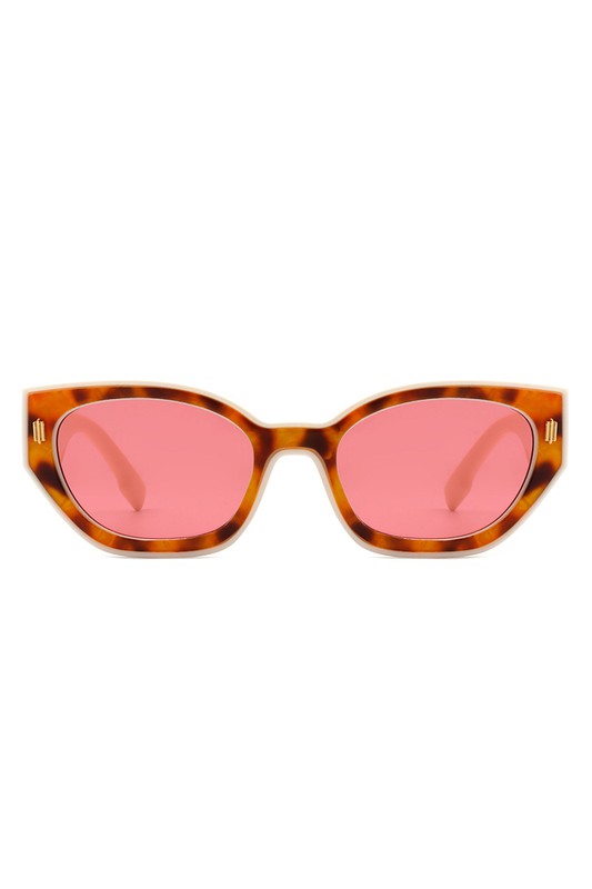 Geometric Retro Round Narrow Cat Eye Sunglasses