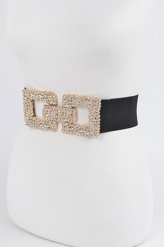 Crystal Buckle Elastic Belt