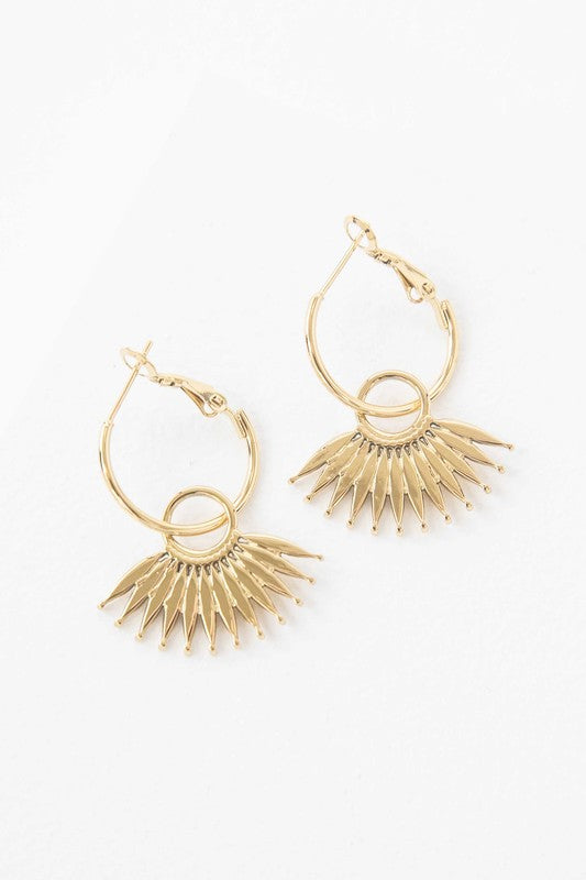 Palm Drop Hoop Earrings