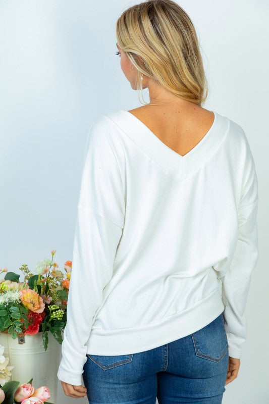 Long Sleeve Solid Knit Top