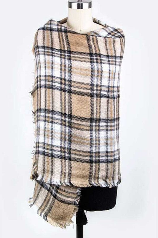 Mad For Plaid Large Square Shawl Scarf