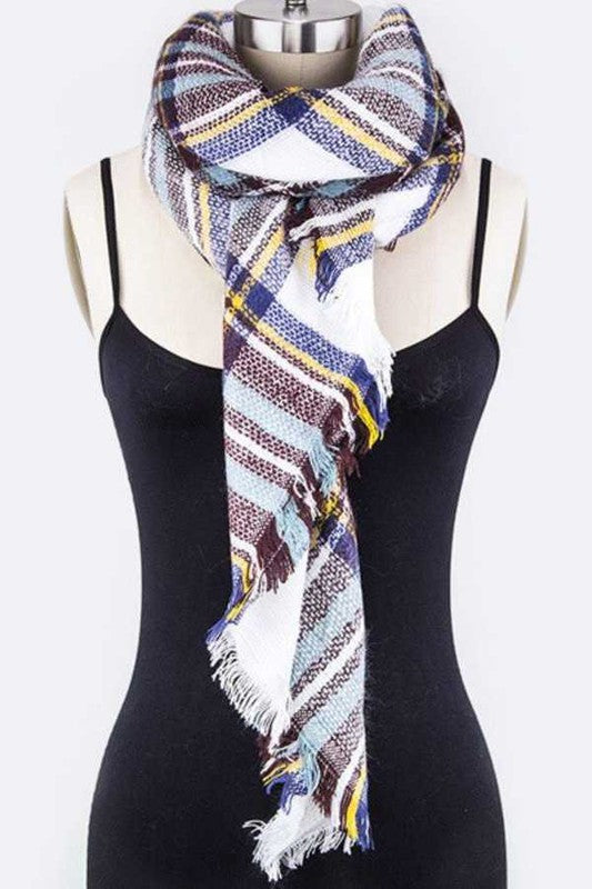 Mix Color Plaid Square Scarf