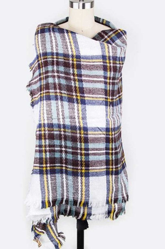 Mix Color Plaid Square Scarf