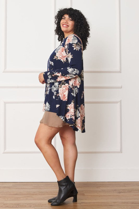 Floral Chiffon Layered Mini Dress