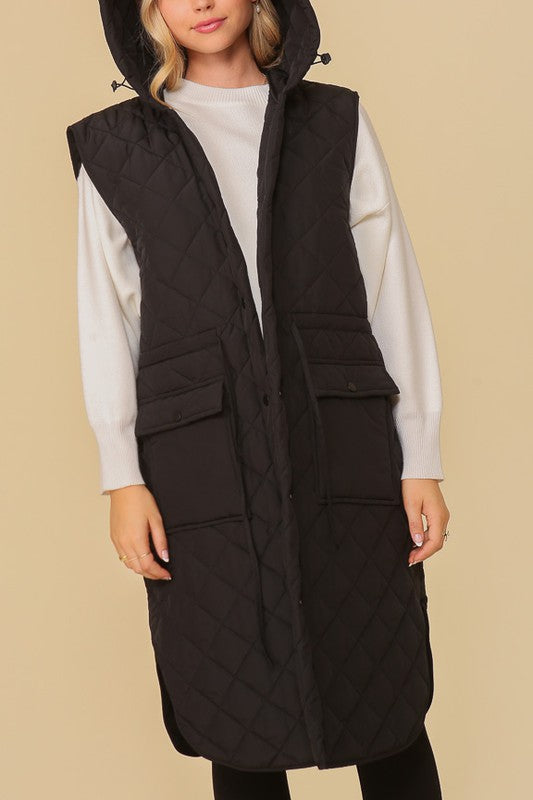 Haileys Hooded Oversized Vest Jacket