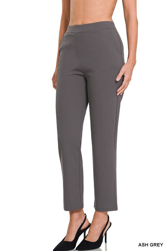 Stretch Pull On Scuba Crepe Dress Pants