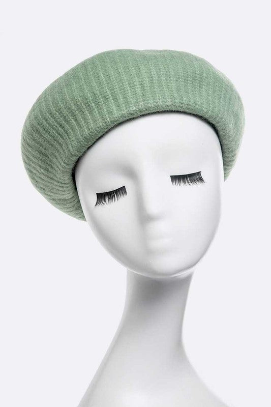 Brushed Wool Structure Beret