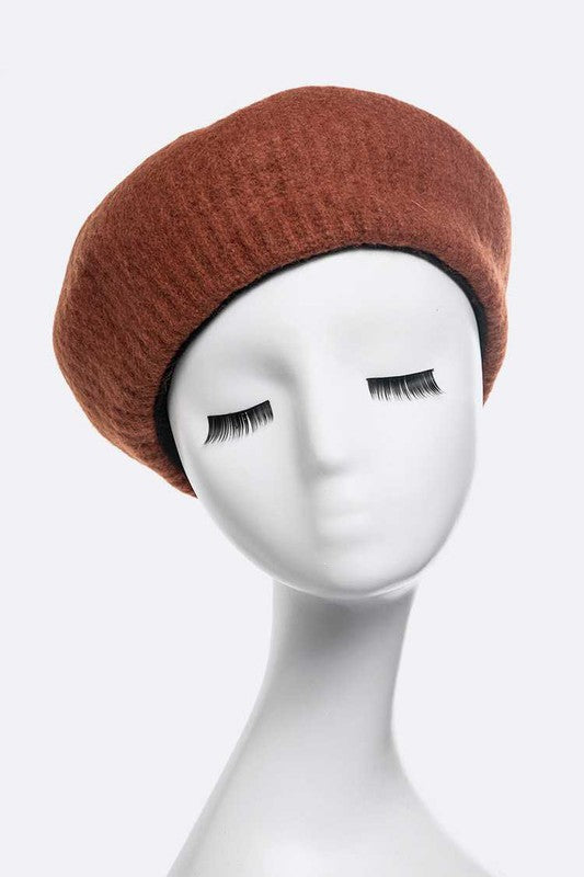 Brushed Wool Structure Beret