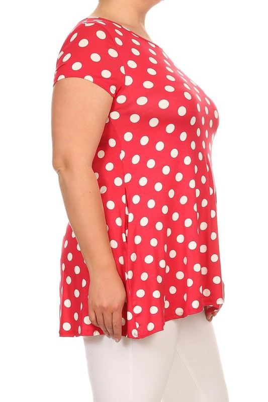 Plus size Polka dot tunic top in a loose fit