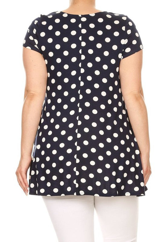 Plus size Polka dot tunic top in a loose fit