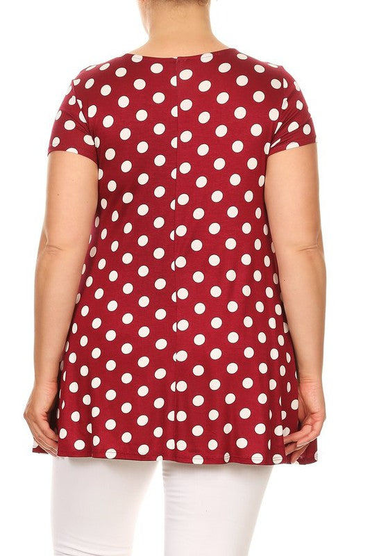 Plus size Polka dot tunic top in a loose fit