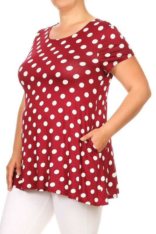 Plus size Polka dot tunic top in a loose fit