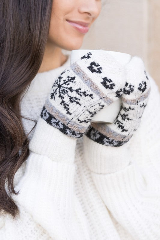 Nordic Snowflake  Mittens