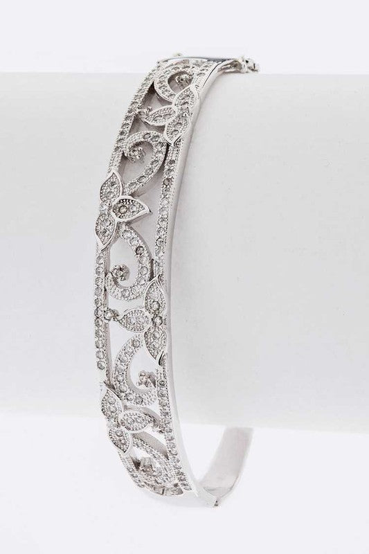 Crystal Designed Hinge Bangle