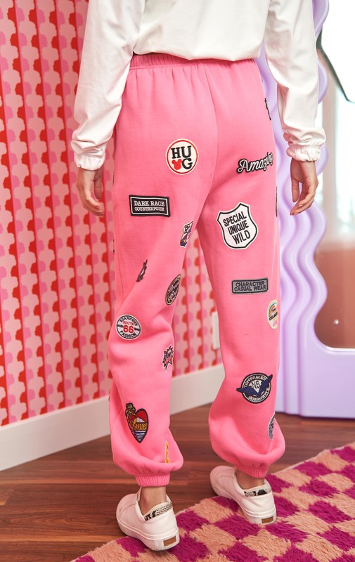 Hight waist Multi Patches Jogger Pants