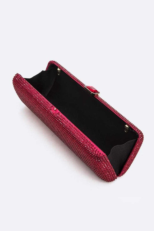 Slim Crystal Pave Box Clutch