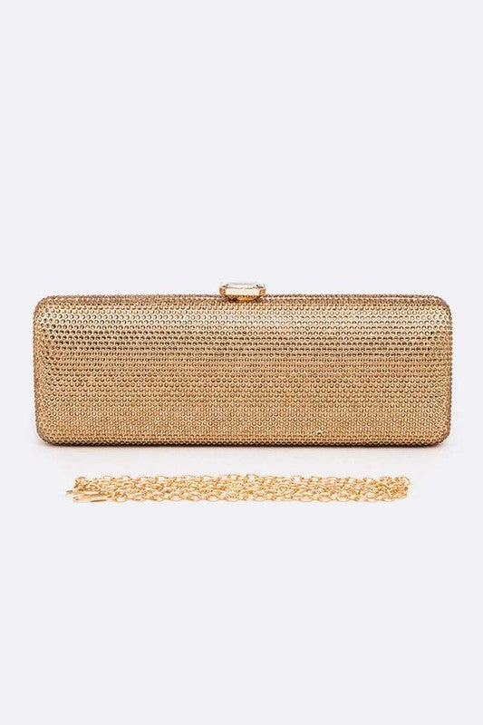 Slim Crystal Pave Box Clutch