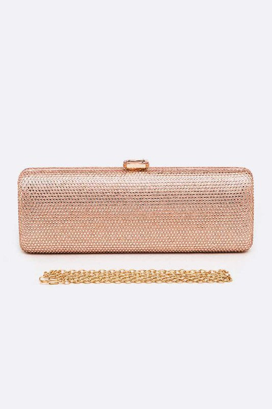 Slim Crystal Pave Box Clutch