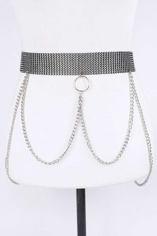 Mesh Stone iconic Chain Belt