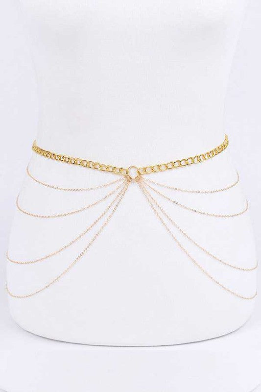 Layered Iconic Chain Belt