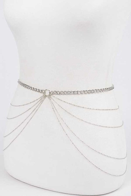 Layered Iconic Chain Belt