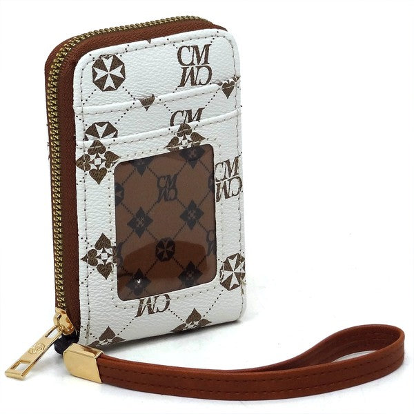 CM Monogram Accordion Card Holder Wallet Wristlet