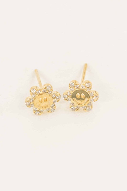 Smiley Flowers Stud Earrings