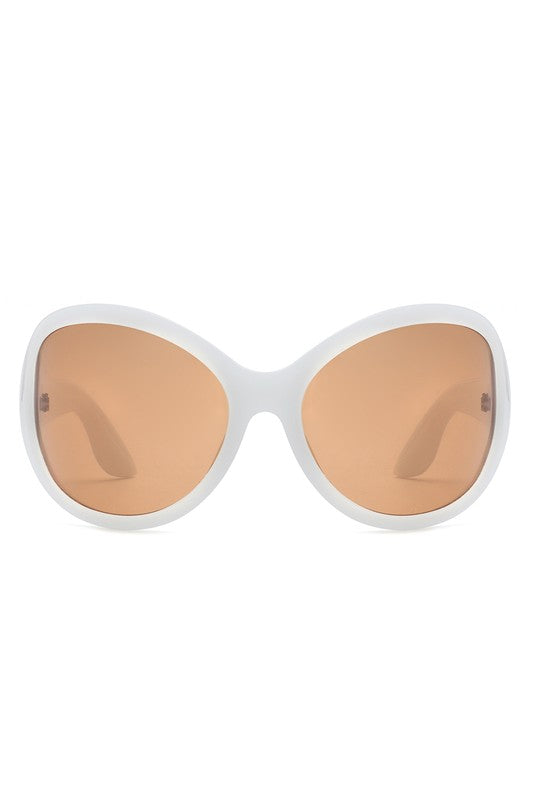 Oversize Round Wraparound Fashion Sunglasses