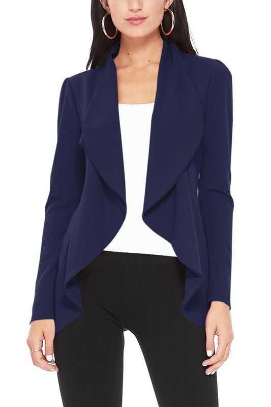 Solid, waist length blazer