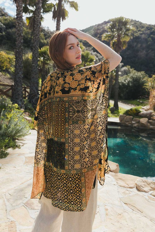 Bohemian Burnout Velvet Kimono