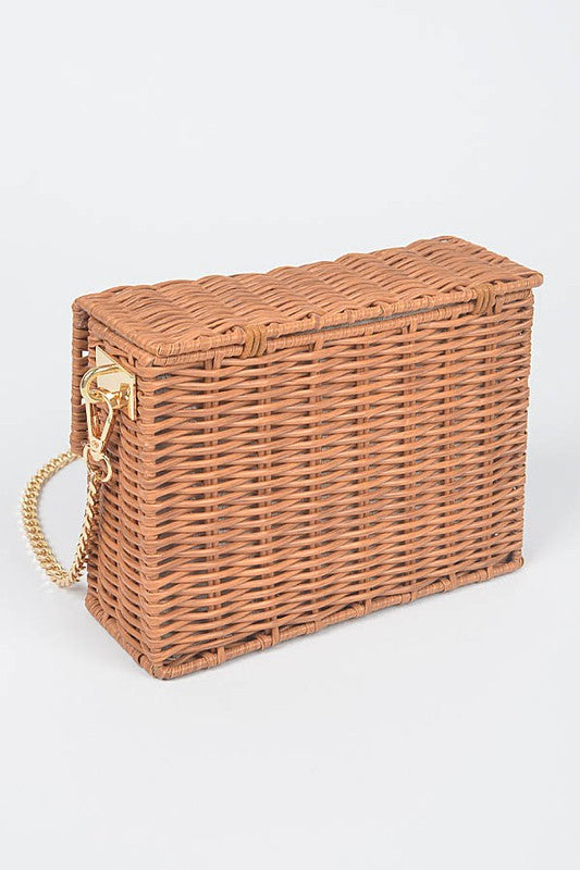 Basket Weaved Box Swing Bag