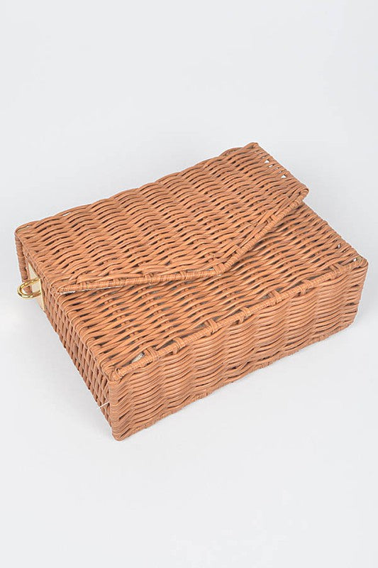 Basket Weaved Box Swing Bag